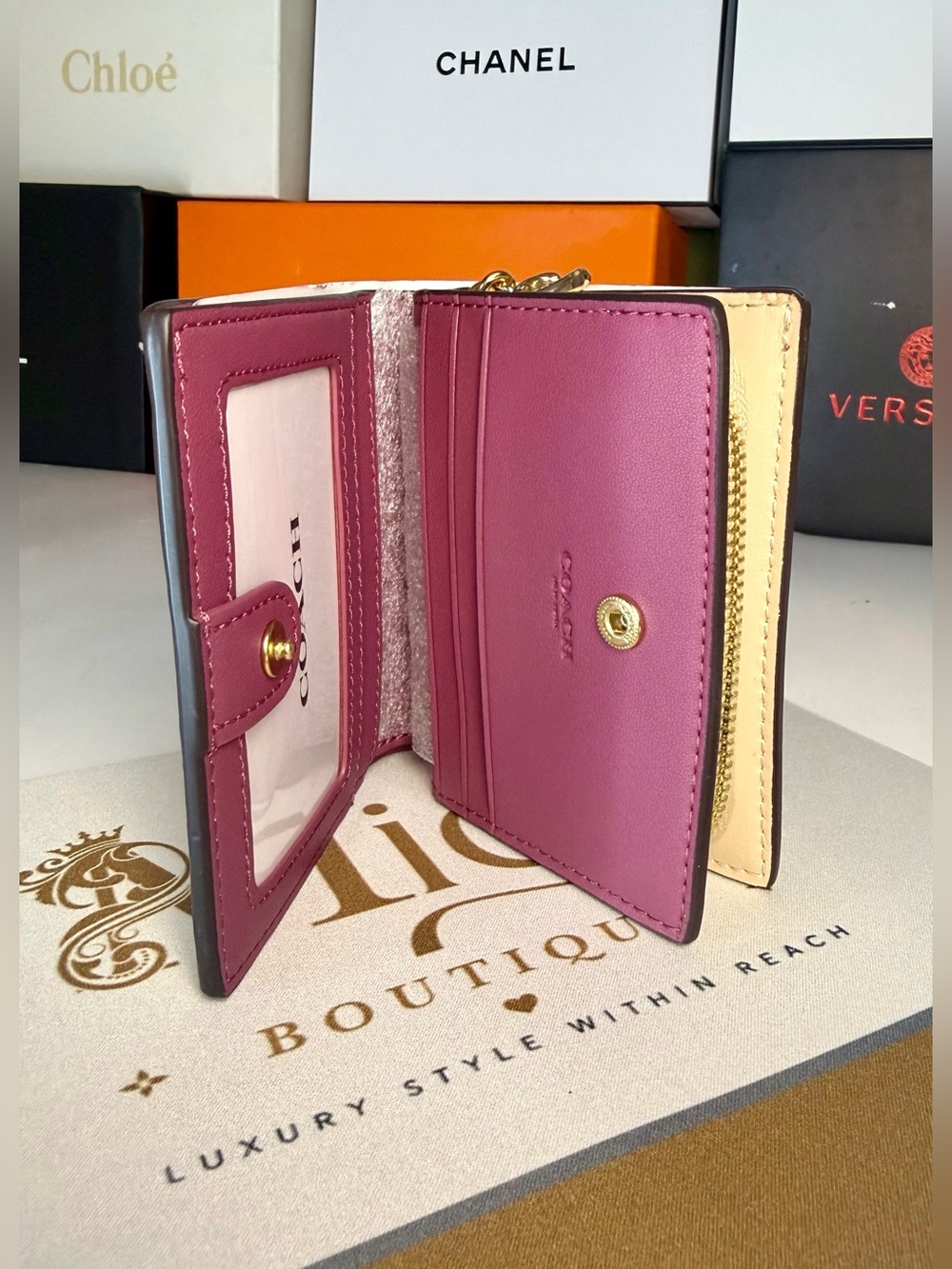 🆕COACH Tan Compact Wallet MSRP:$220 - Picture 13 of 15